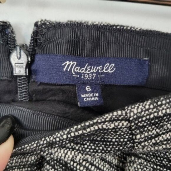 Madewell | Countdown Pleated A line Skirt Tweed Gray - Picture 5 of 8